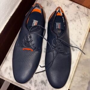 Hawke & Co Men's Navy Oxfords with Orange Accents